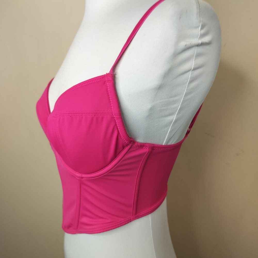 Primark Hot Pink Corset Bra Underwire Cami Y2K Sexy - Picture 5 of 8